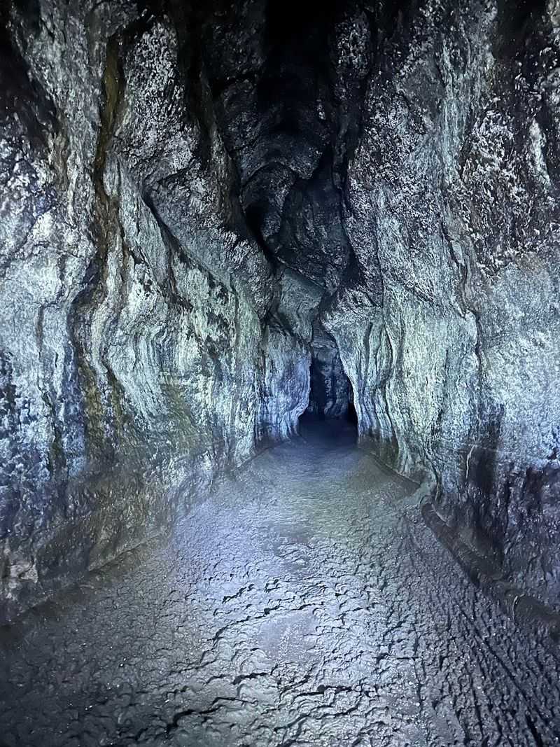 Lava Flows Frozen Into A Two-Thousand-Year-Old Tunnel