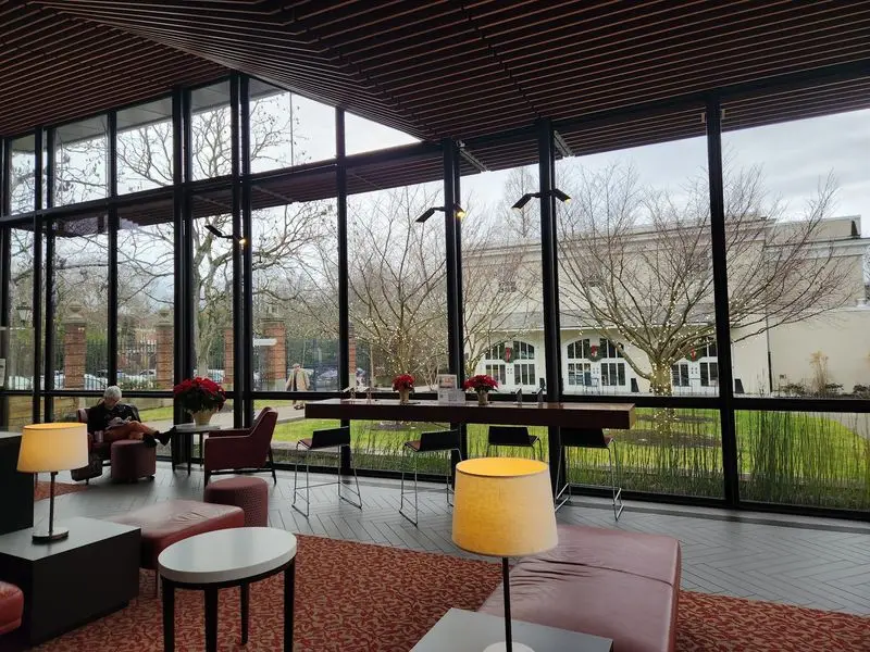 A Café Break with Garden Views