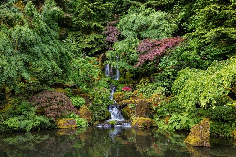 Waterfalls, Raked Gravel, And Moss In Every Direction