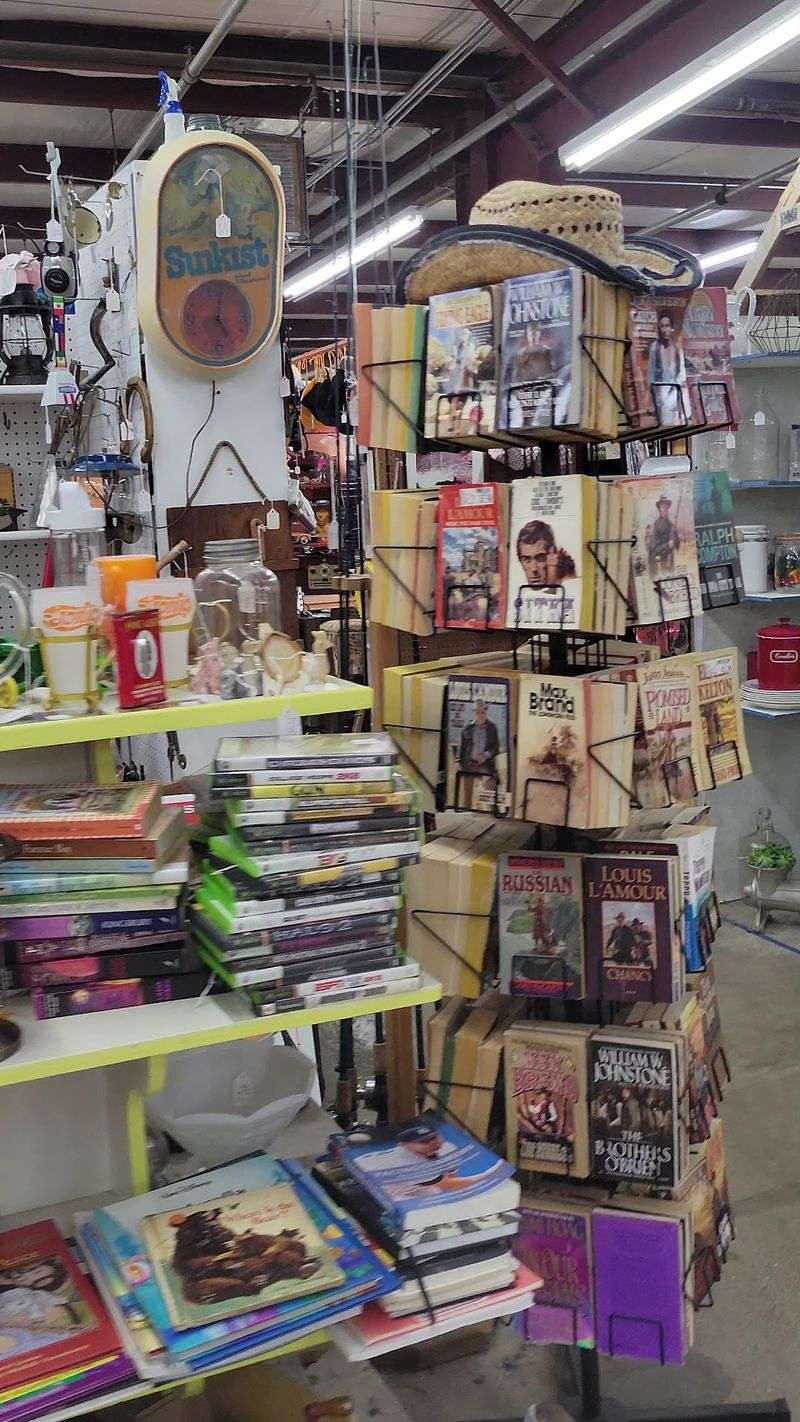 Crates of Records and Shelves of Old Books