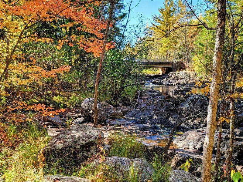 Amnicon Falls State Park: A Covered Bridge and Falling Leaves