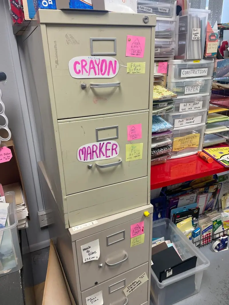 Kids Get Their Own Stash Of Crayons And Glue