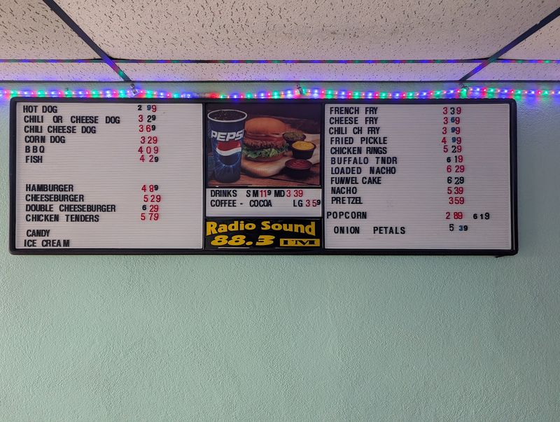 A Snack Bar Menu Bigger Than You'd Expect
