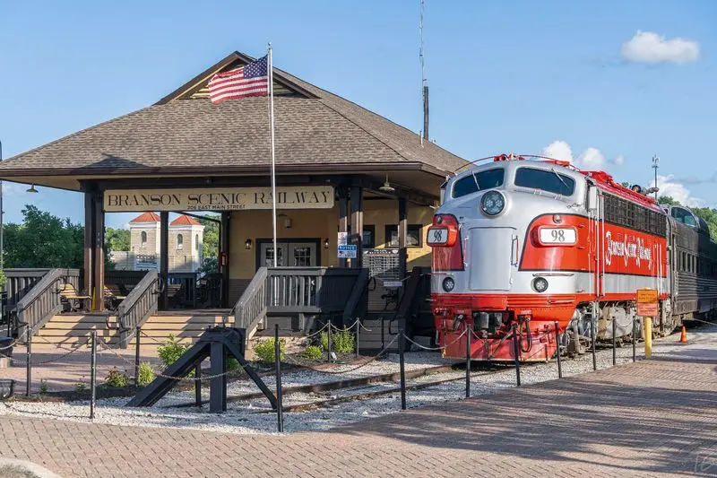 A Vintage Train Waiting Right On Main Street