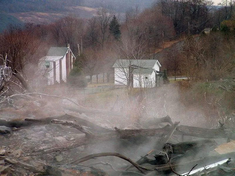 Steam Rising From The Dirt Is Proof The Fire Still Burns