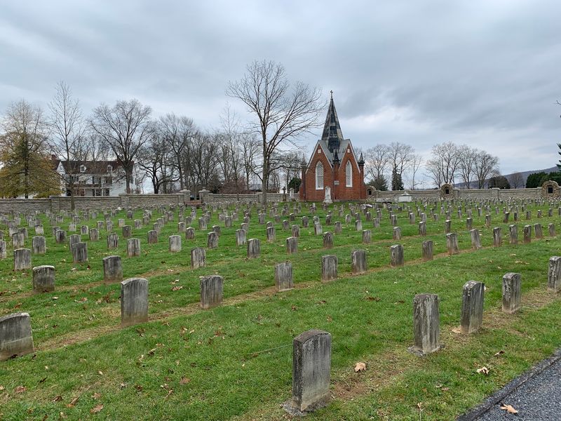 A Peaceful Cemetery With Simple Stones