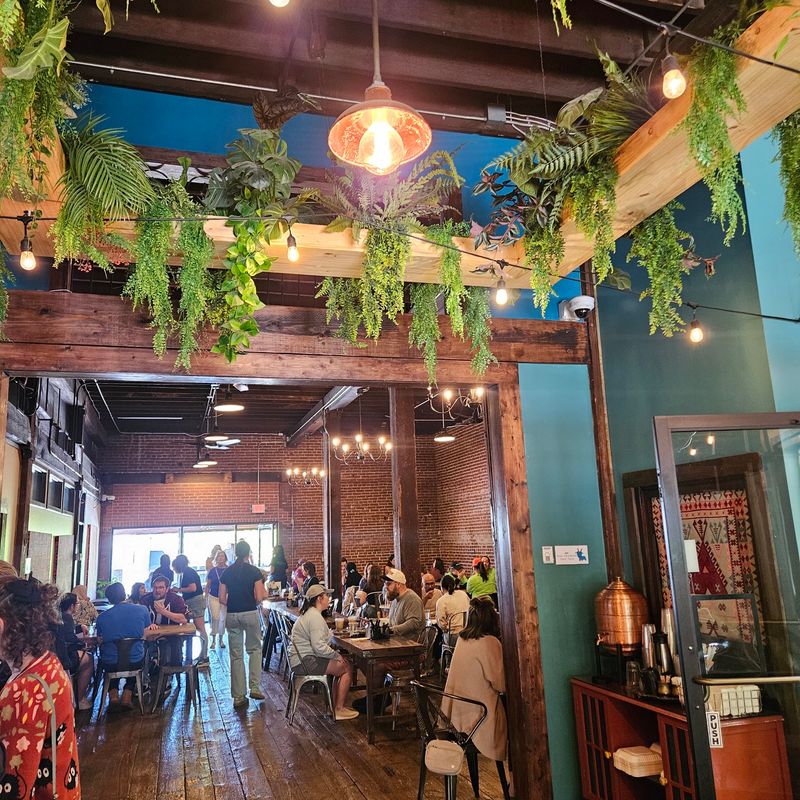 Rustic Seats, Industrial Beams, And A Patio Too
