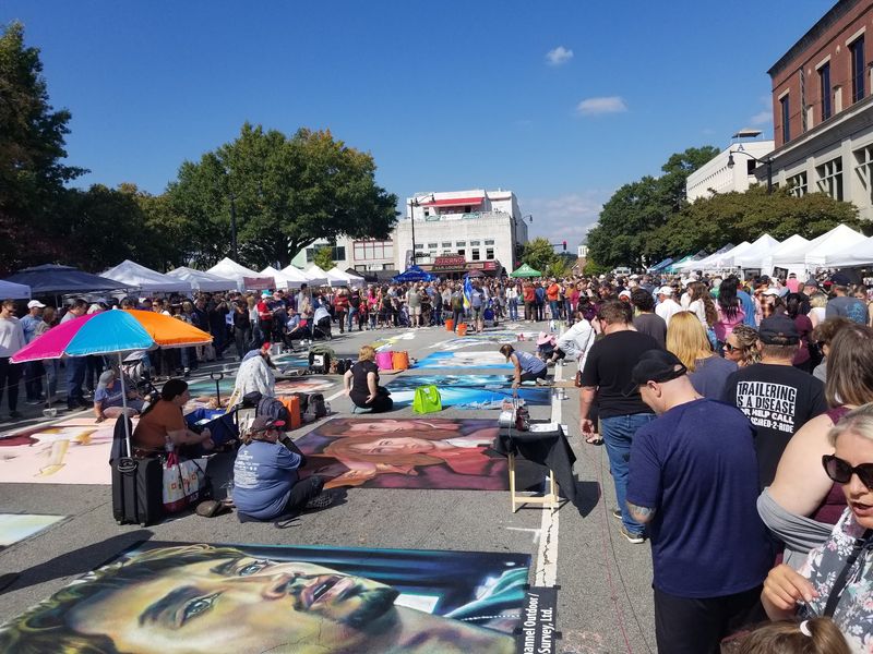 Chalktoberfest - Marietta, Cobb County, Sidewalks Become Showpieces