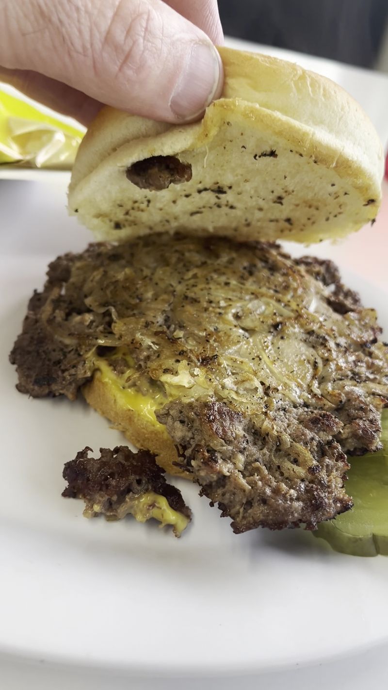 Thin Onions Pressed Right Into The Beef