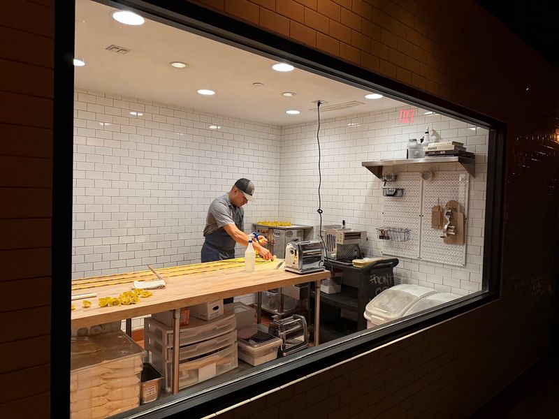 Peek Through The Window Where The Pasta Gets Made