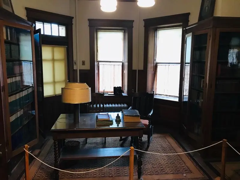 Craftsman Details And Original Books Fill The Rooms Inside
