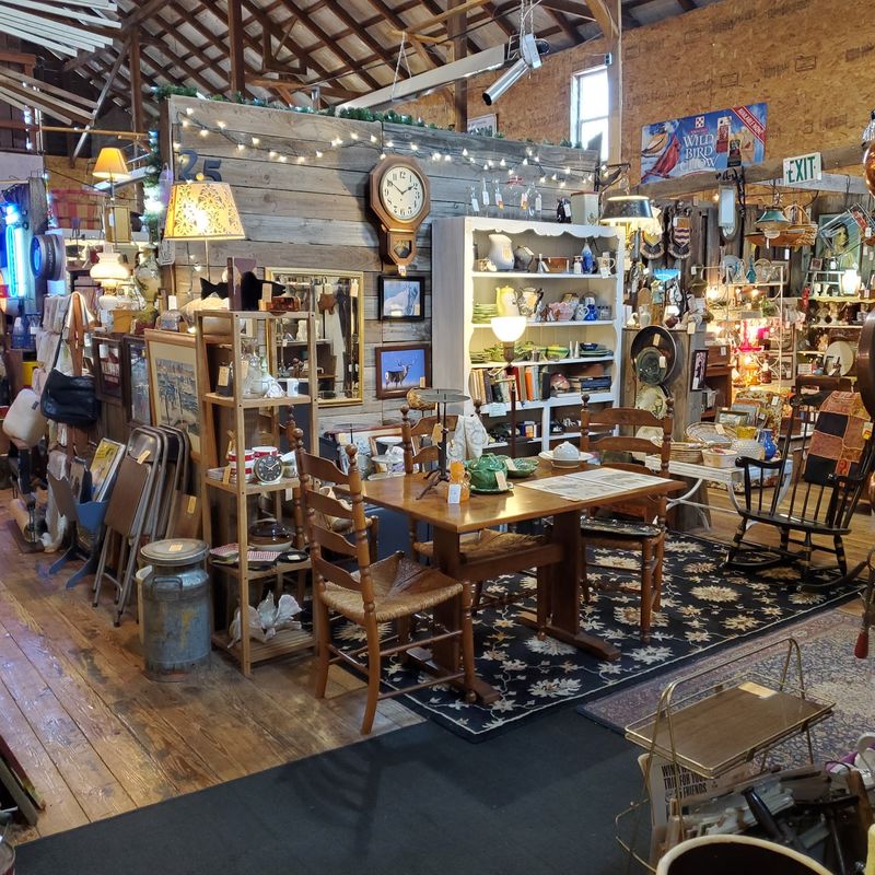 An Old Barn Packed With Booths Near Mount Hood Country