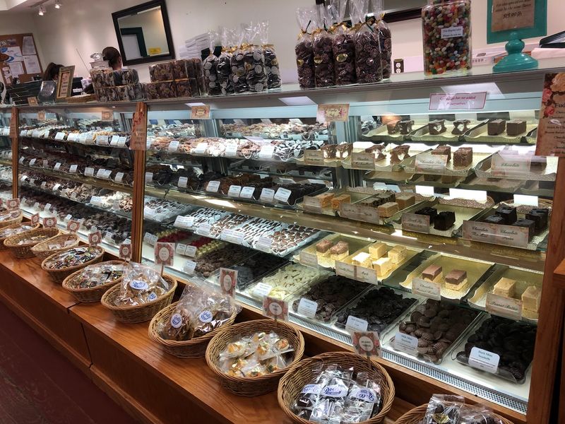 Fudge, Brittle, And Mint Sticks Crowd The Counter