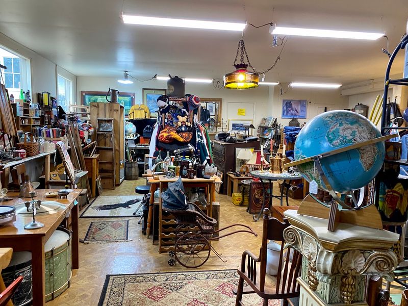 An Old Schoolhouse Full Of Booths Instead Of Desks