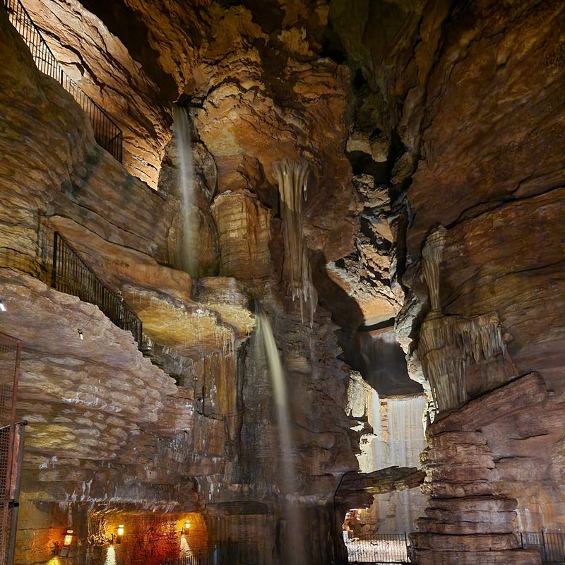 Driving Straight Into a Cave With a Waterfall Inside